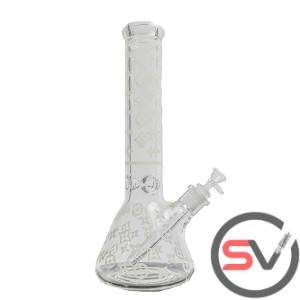 DESIGNER SYMBOL GLASS PIPE 14inch (GLOW IN DARK)
